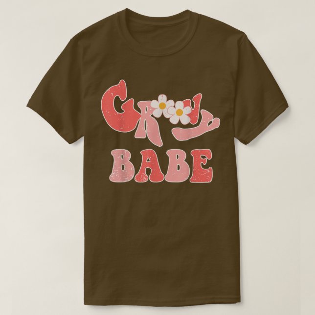 Groovy Babe Groovy Bride Hippie Boho Flower T Shirt (Design framsida)