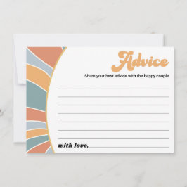 Groovy Baby Advice Retro Sunshine Baby Shower Rådkort