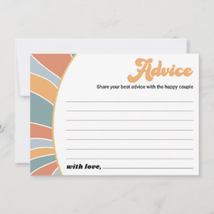 Groovy Baby Advice Retro Sunshine Baby Shower Rådkort
