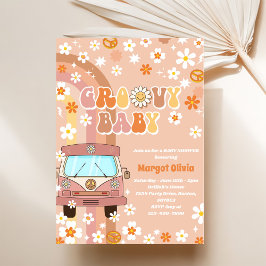Groovy Baby Baby Shower Party Inbjudningar