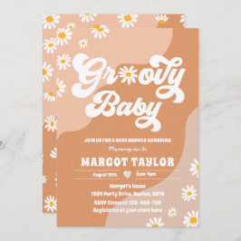 Groovy Baby Daisy Boho Hippy Vibes Baby Shower in Inbjudningar