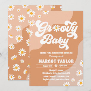 Groovy Baby Daisy Boho Hippy Vibes Baby Shower in Inbjudningar