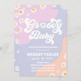 Groovy Baby Daisy Boho Hippy Vibes Baby Shower Inbjudningar
