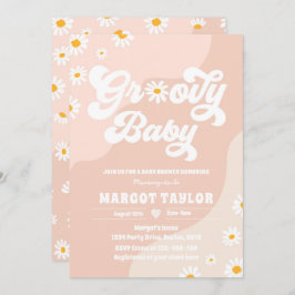 Groovy Baby Daisy Boho Hippy Vibes Baby Shower Inbjudningar