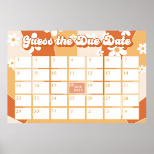 Groovy Baby Retro Solsken Bebis Shower Förlossning Poster