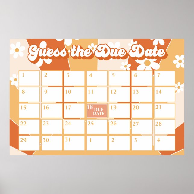 Groovy Baby Retro Solsken Bebis Shower Förlossning Poster (Framsidan)