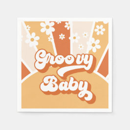 Groovy Baby Retro Solsken Bebis Shower Pappersservett