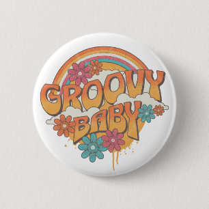 Groovy Baby retro stil Knapp