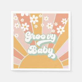 Groovy Baby Retro Sunshine Hippie Baby Shower Pappersservett