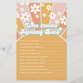 Groovy Baby Retro Sunshine Vem Känner Mamma Bäst S Flygblad