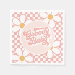 Groovy Baby Rosa Daisy Checker Pappersservett