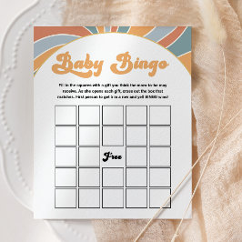 Groovy Baby Shower Bingo Gift Retro-spel