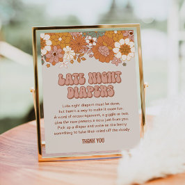 Groovy Baby Shower för sent på natten - skylt