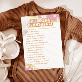 Groovy Baby Shower Games, Boho Retro, 70:s Vibe Meny