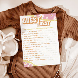 Groovy Baby Shower Games, Boho Retro, 70:s Vibe Meny