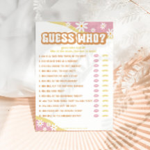 Groovy Baby Shower Games, Boho Retro, 70:s Vibe