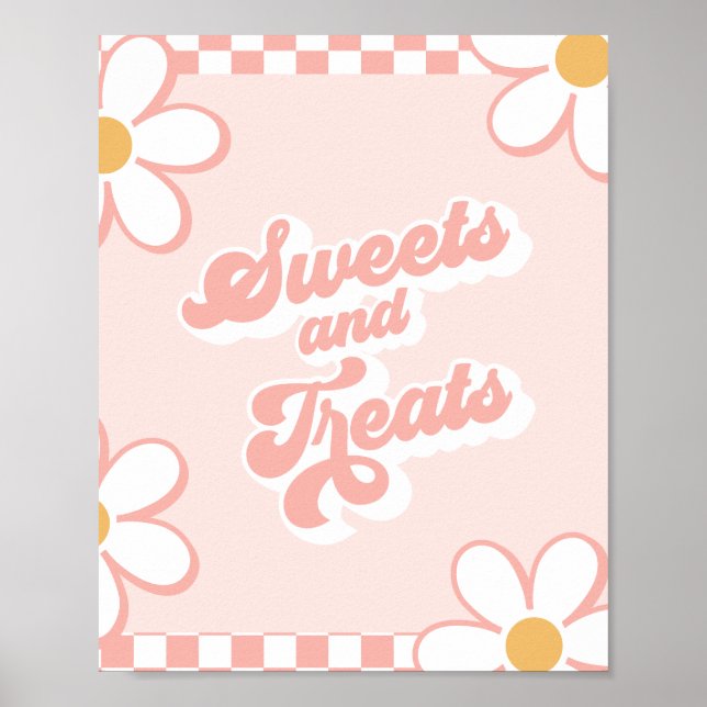 Groovy Baby Shower Godis och gods-skylt Poster (Framsidan)
