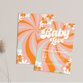 Groovy Baby Shower Inbjudningar