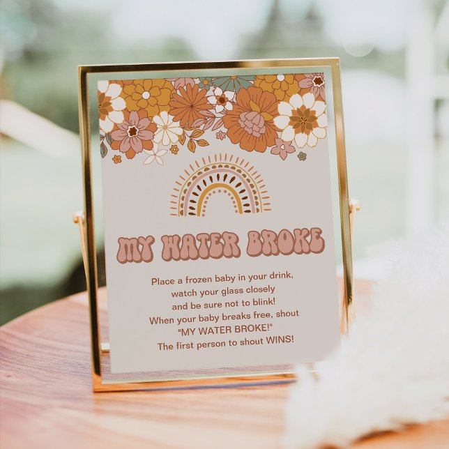 Groovy Baby Shower My Vatten Fattig Game Sign Poster (Skapare uppladdad)
