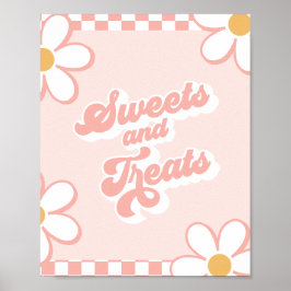 Groovy Baby Shower Sweets and Treats Sign Poster