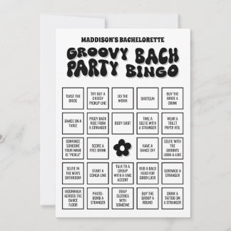 Groovy Bach Bachelorette Party Bingo, hämta det! Inbjudningar
