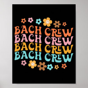 Groovy Bach Crew Funny Bachelorette Brudens sida Poster