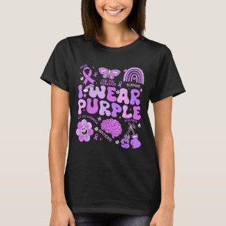 Groovy bär lila stöd Epilepsimedvetandedagen T Shirt