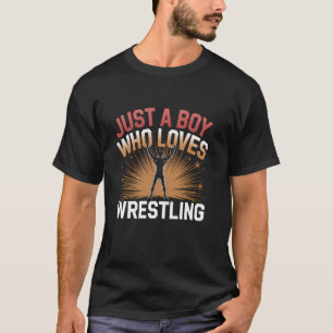 Groovy Bara En Pojke Som älskar Brottning Mäns Poj T Shirt