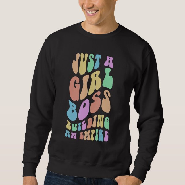 Groovy BARA EN TJEFBOSS SOM BYGGER ETT IMPERIUM Ma Lång Ärmad Tröja (Framsida)