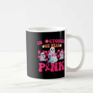 Groovy Bära Rosa Breast Cancer Warrior Cute Ghost Kaffemugg
