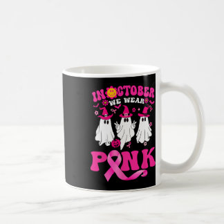 Groovy Bära Rosa Breast Cancer Warrior Cute Ghost Kaffemugg