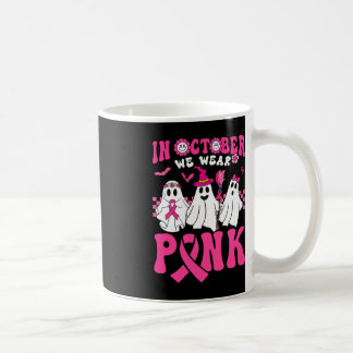Groovy Bära Rosa Breast Cancer Warrior Ghost Hallo Kaffemugg