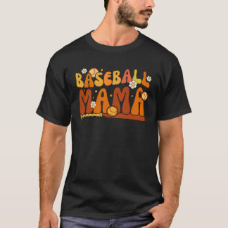 Groovy Baseball Mamma Softball Pitcher Catcher Mot T Shirt