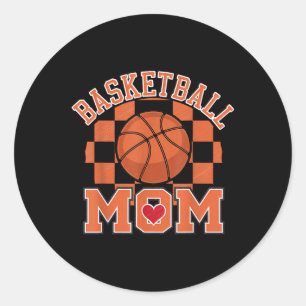 Groovy Basketball Mamma Mor Basketball Mamma Runt Klistermärke
