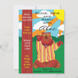Groovy Bear 1960's Stil bjudande Inbjudningar