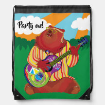 Groovy Bear Drawstring Bag