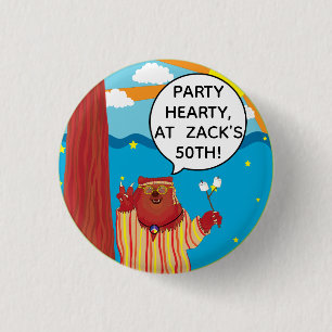 Groovy Bear Party-knapp Knapp