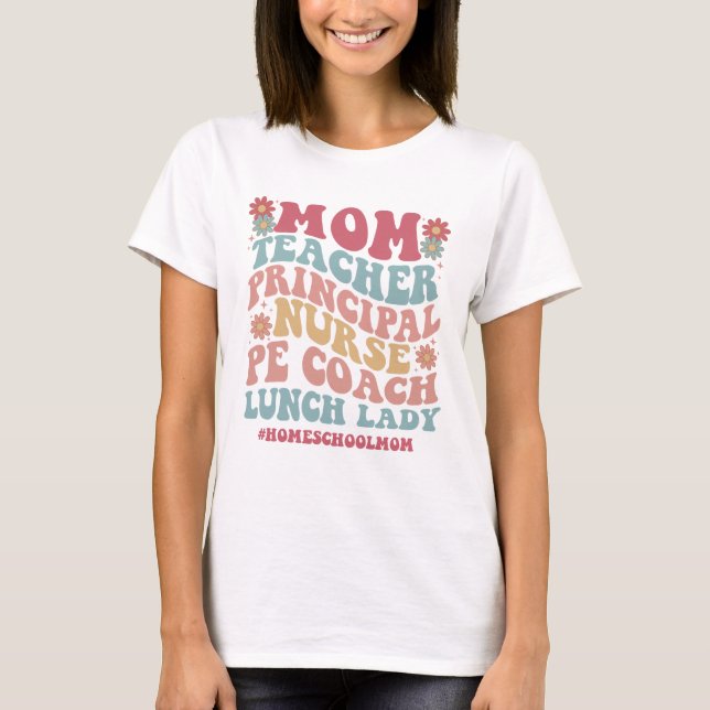 Groovy Behålla Homeschool Konstig Shirt, CC mamma T Shirt (Framsida)