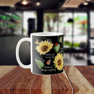 Groovy-bekräftelse Positive Blommigt Self Care Kaffemugg