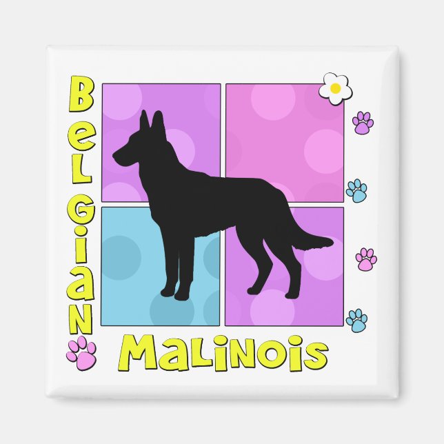 Groovy Belgium Malinois Magnet (Framsidan)