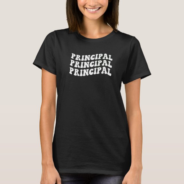 Groovy Best Principal Back to school T Shirt (Framsida)