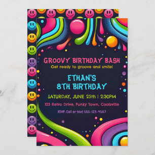 Groovy Birthday Bash Inbjudningar