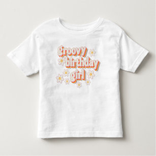 Groovy Birthday Girl Retro Daisy Småbarn T-shirt
