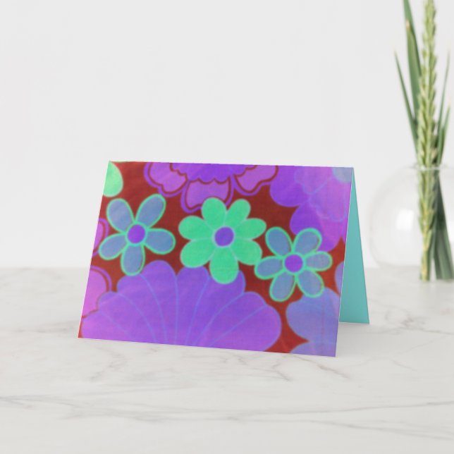 Groovy Birthday Greeting Card-Retro Kort (Framsida)
