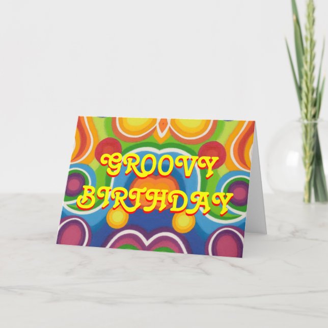 "Groovy Birthday" hälsning-kort Kort (Framsida)
