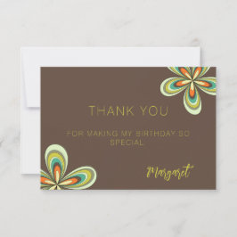 Groovy Birthday Tack Retro 70s Hippie Flower Kort