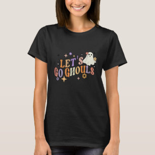 Groovy Blomma Ghouls Halloween Söt Spöke Spindel T Shirt
