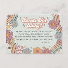 Groovy blommigt 70s bokar för inbjudan till baby