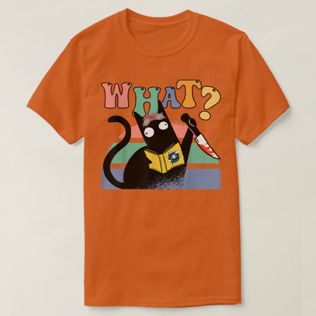 Groovy Blommigt Cat Sppoky Crew Trick eller Teach  T Shirt (Design framsida)