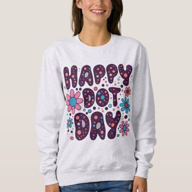 Groovy Blommigt Lycklig Dot Day T Shirt (Framsida)